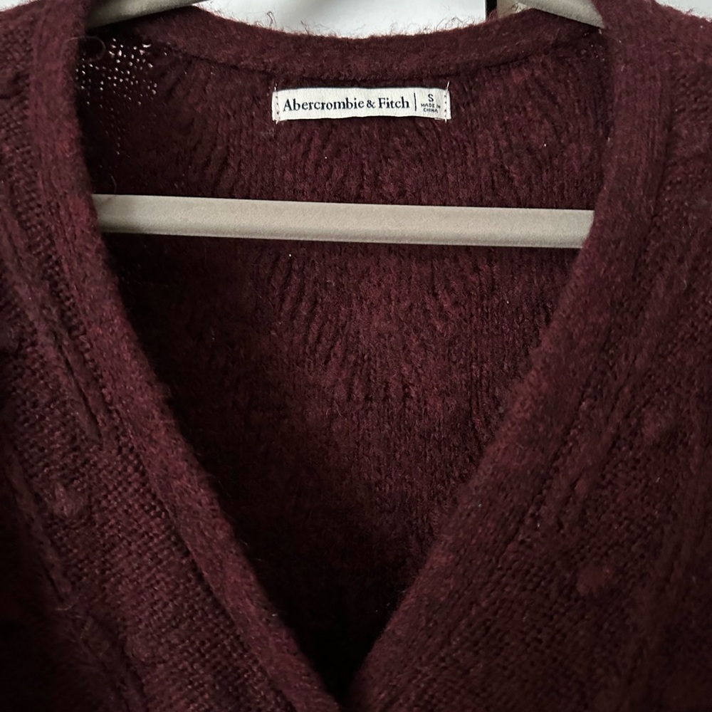 Women's Burgundy Sweater - Picture 2 of 3